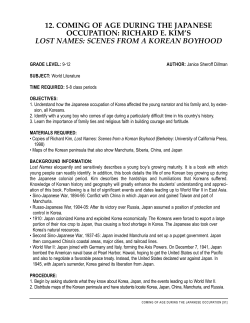 Coming of Age During the Japanese Occupation