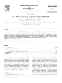 The validity and utility of geotaxis in young rodents