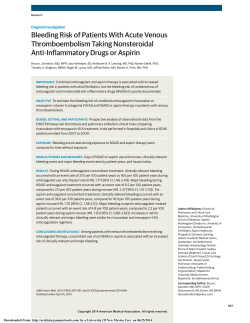 Bleeding Risk of Patients With Acute Venous Thromboembolism