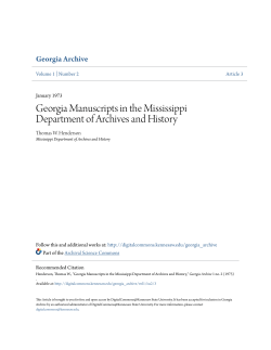 Georgia Manuscripts in the Mississippi Department of Archives and