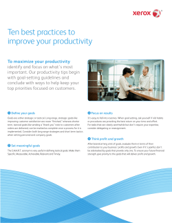 Best practices to improve productivity