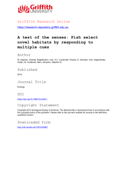 A test of the senses: Fish select novel habitats by responding to