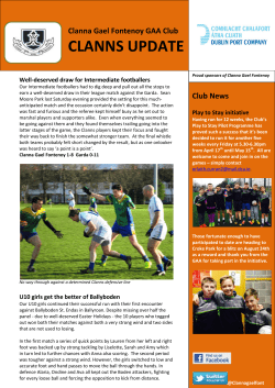 clanns update - Clanna Gael Fontenoy GAA