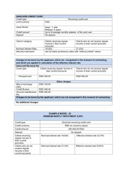 DINACARD CREDIT CARD Credit type Revolving credit card Limit