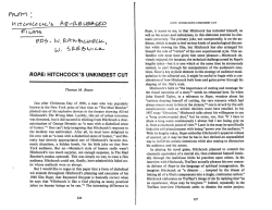 ROPE: HITCHCOCK`S UNKINDEST CUT