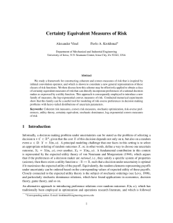 Certainty Equivalent Measures of Risk - U
