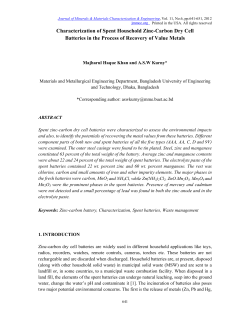 Characterization of Spent Household Zinc