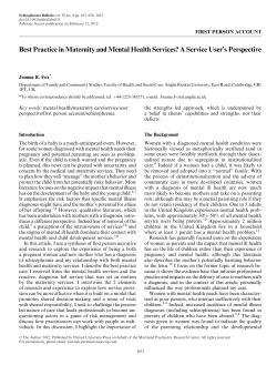 Best Practice in Maternity and Mental Health