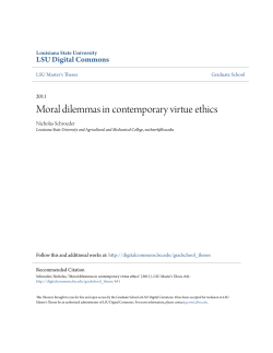 Moral dilemmas in contemporary virtue ethics