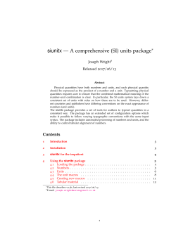 siunitx &mdash; A comprehensive (SI) units package