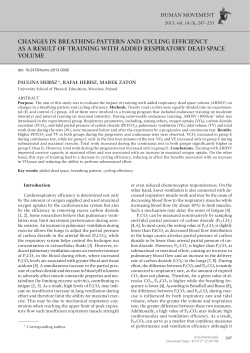 Changes in breathing pattern and CyCling effiCienCy as a result of