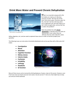 Drink More Water and Prevent Chronic Dehydration