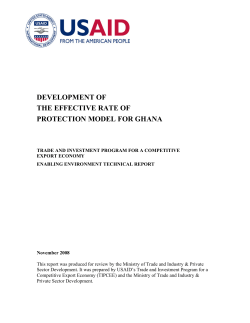 Development of the Effective Rate of Protection Model for Ghana.