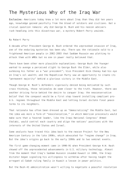 The Mysterious Why of the Iraq War,The Undying