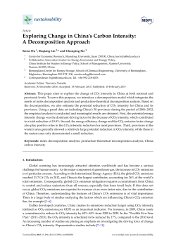 Exploring Change in China`s Carbon Intensity: A Decomposition