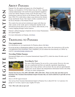 D E L E G A T E I N F O R M A T i O N AbOUT PANAMA