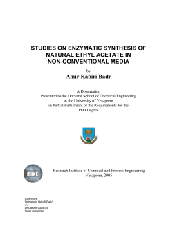 STUDIES ON ENZYMATIC SYNTHESIS OF NATURAL ETHYL