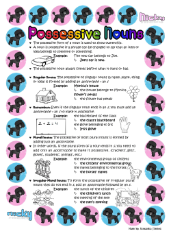 The possessive form of a noun is used to show