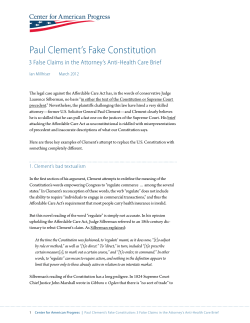 Paul Clement`s Fake Constitution