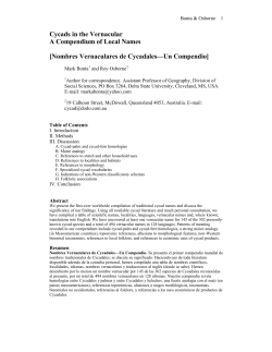 Cycads in the Vernacular A Compendium of Local Names [Nombres