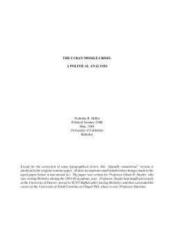 The Cuban Missile Crisis: A Political Analysis