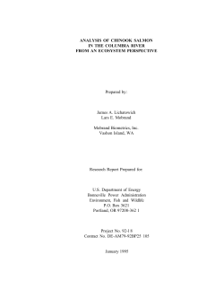 ANALYSIS OF CHINOOK SALMON IN THE COLUMBIA RIVER