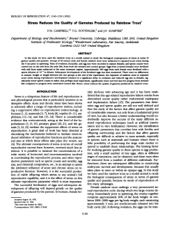 Stress Reduces the Quality of Gametes Produced by Rainbow