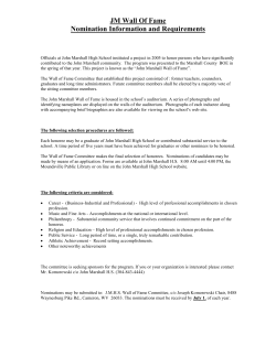 Wall of Fame Nomination Information