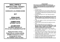 Small Show Schedules - The Swallowfield Show