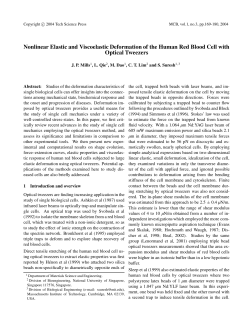 Nonlinear Elastic and Viscoelastic Deformation of the Human Red
