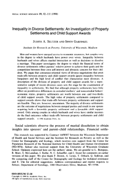Inequality in Divorce Settlements: An Investigation of Property