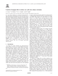 Control of magma flow in dykes on cyclic lava dome extrusion