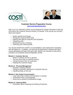 Customer Service Preparation Course