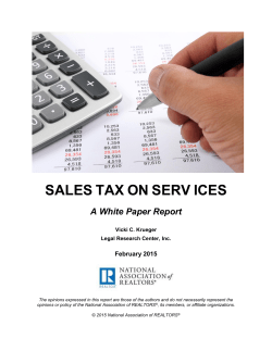 sales tax on serv ices - National Association of Realtors