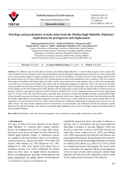 Petrology and geochemistry of mafic dykes from