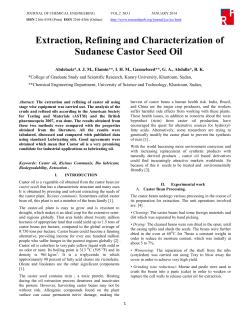 Extraction, Refining and Characterization of Sudanese Castor Seed