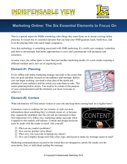 Marketing Online: The Six Essential Elements to Focus On