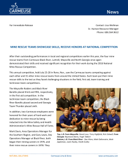 Mine Rescue Teams Showcase Skills, Receive Honors at National