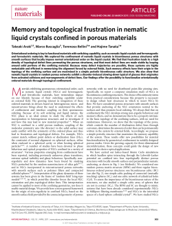 Memory and topological frustration in nematic liquid crystals