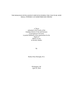 romanian intelligence services during the cold war
