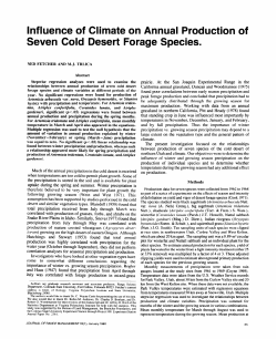 Influence of Climate on Annual Production of Seven Cold Desert