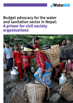 Budget advocacy for the water and sanitation sector in