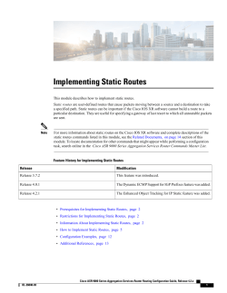 Implementing Static Routes