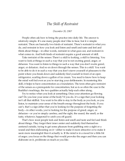 The Skill of Restraint - Home | dhammatalks.org