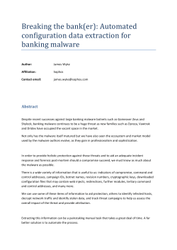 Breaking the bank(er): Automated configuration data
