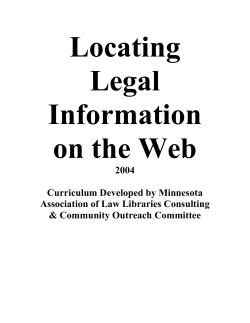 Locating Legal Information on the Web