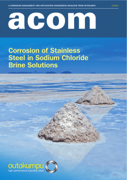 Corrosion of Stainless Steel in Sodium Chloride Brine