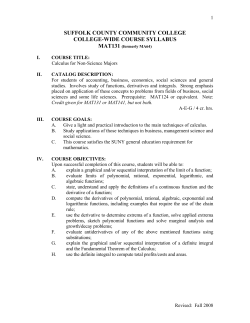 MAT131 - SCCC Ammerman Paralegal Studies Department