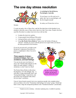 1 day stress resolution - Stress management in the workplace