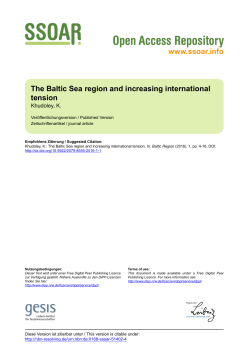 The Baltic Sea region and increasing international tension